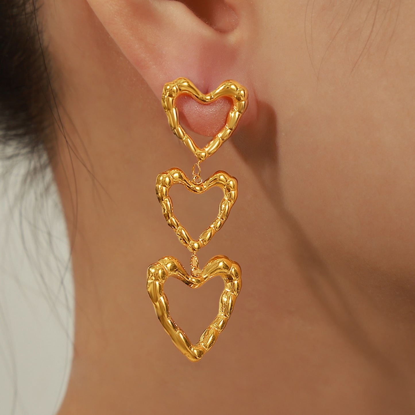 Hearts In a Row Earrings