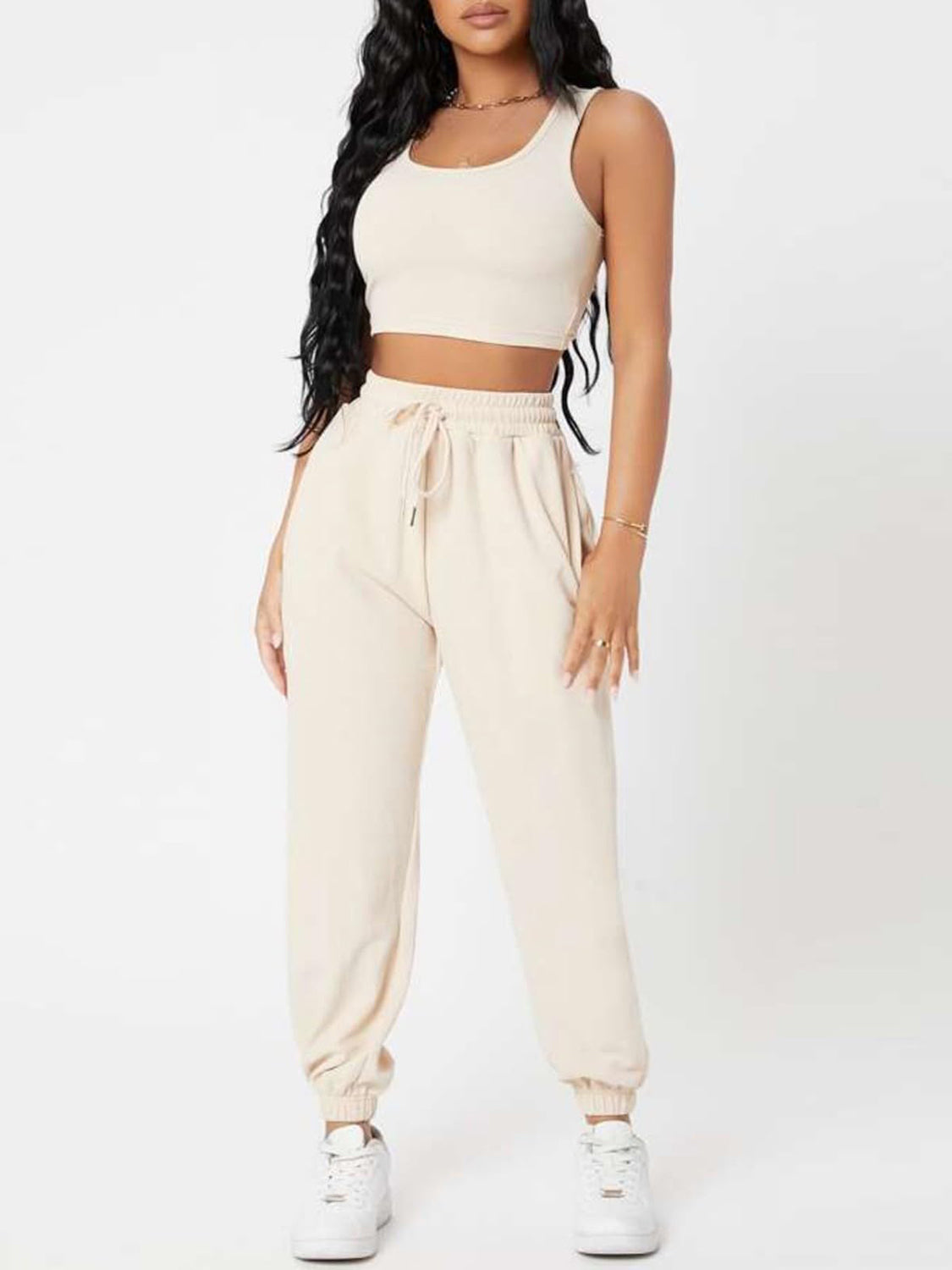 Activewear Top and Drawstring Joggers Set