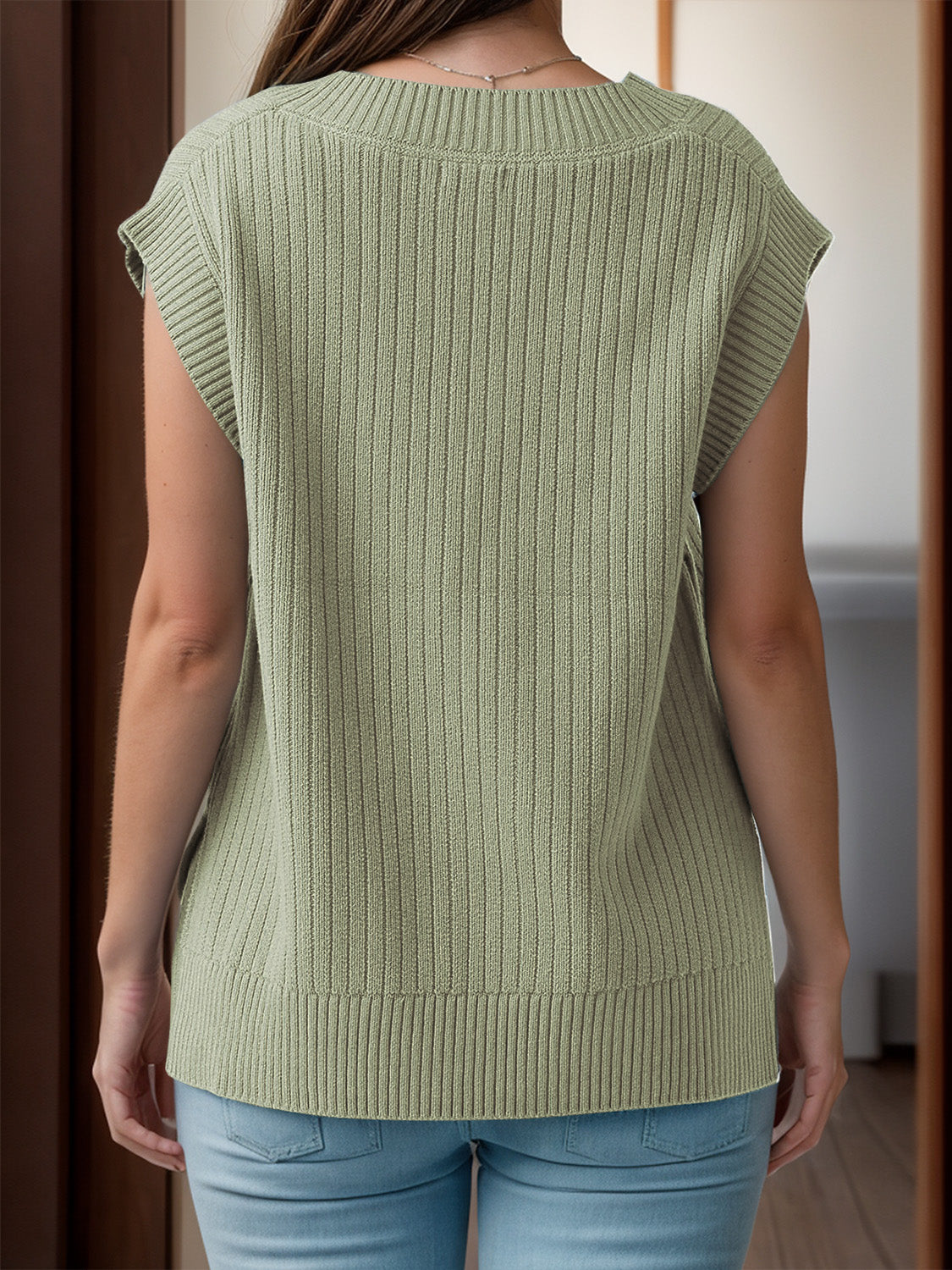 V-Neck Knit Vest