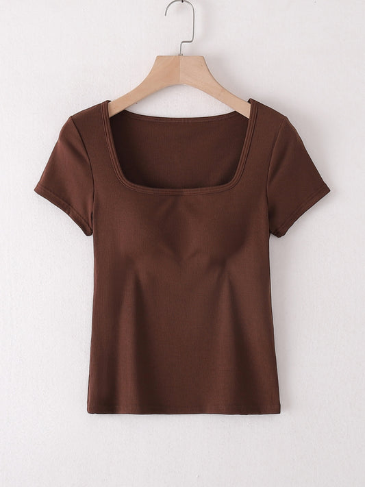 Padded Square Neck Short Sleeve