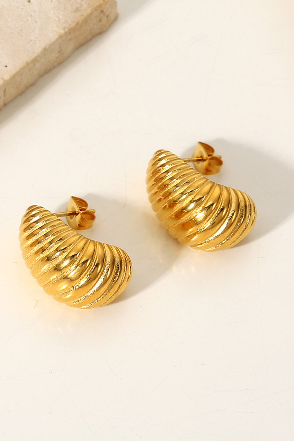 Shell Shore Gold Stud Earrings