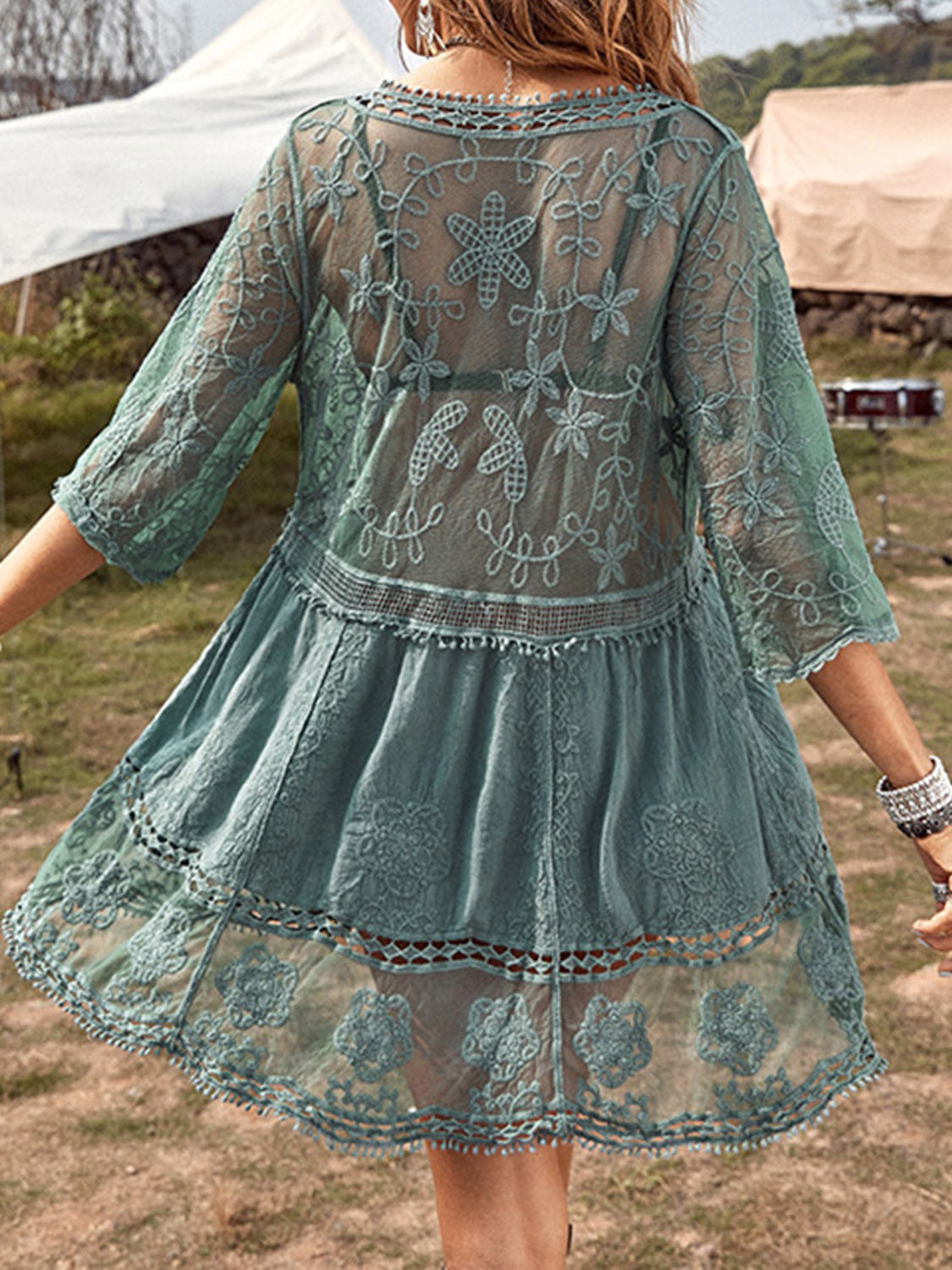 Lace Detail Cover-Up Dress