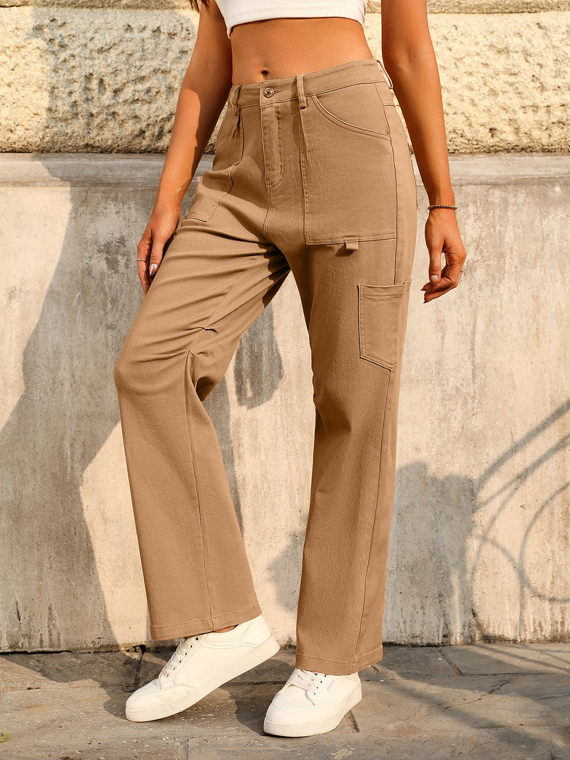 Mid-Rise Cargo Pants