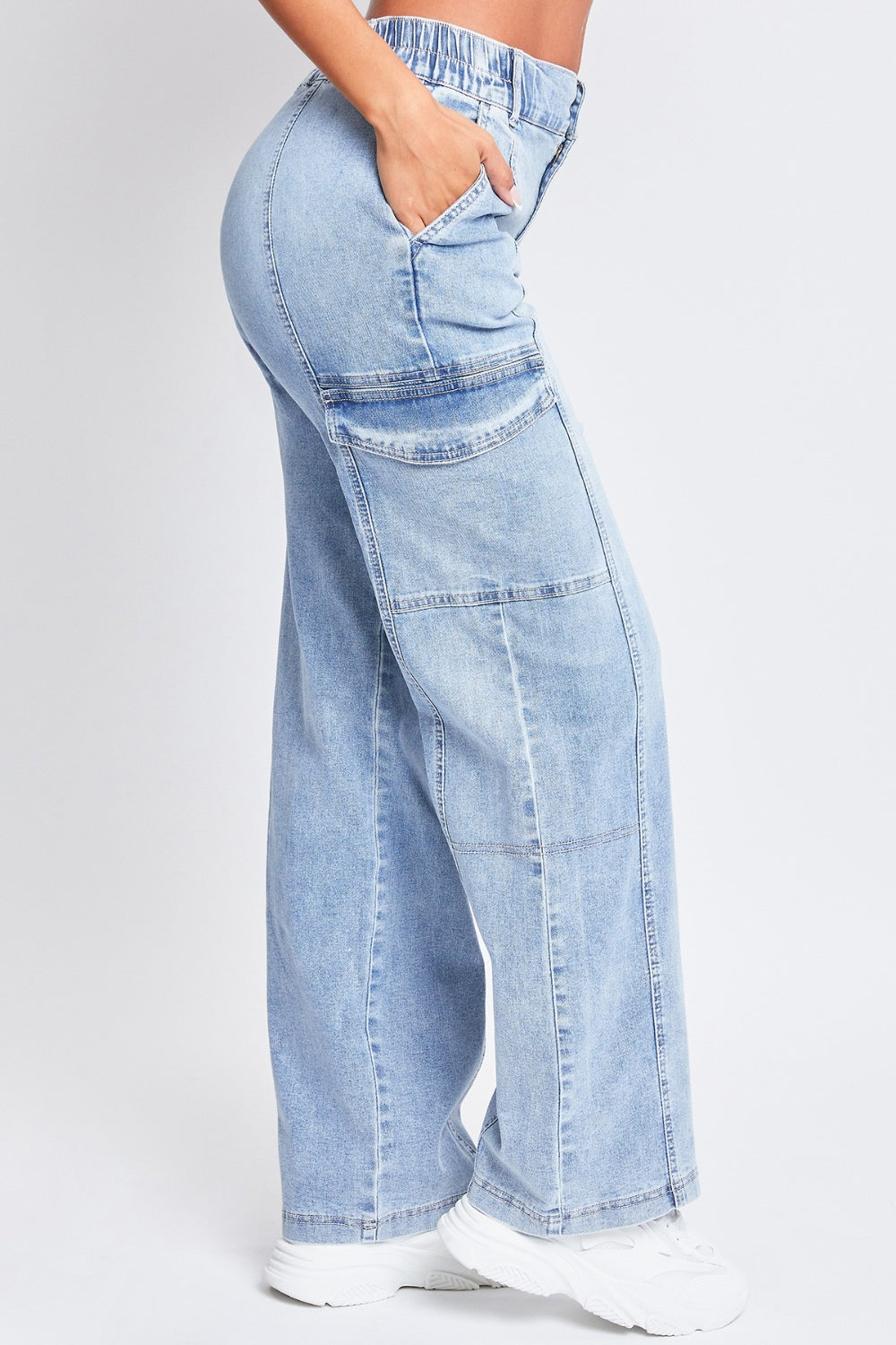 High-Rise Straight Cut Cargo Jeans