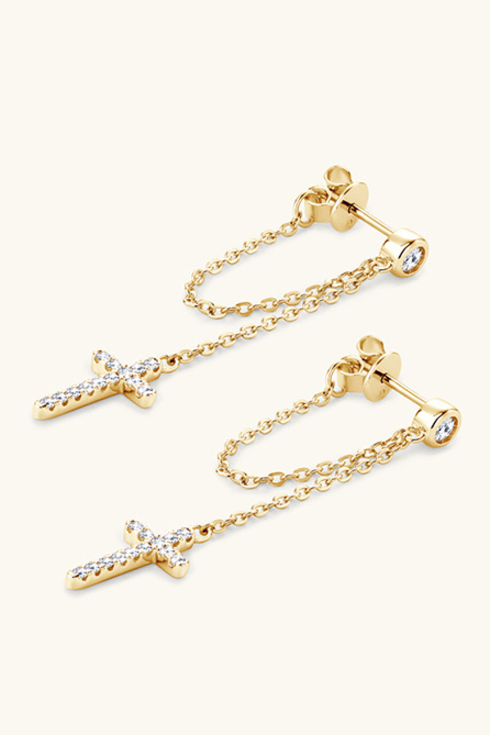 Cross Chain Earrings