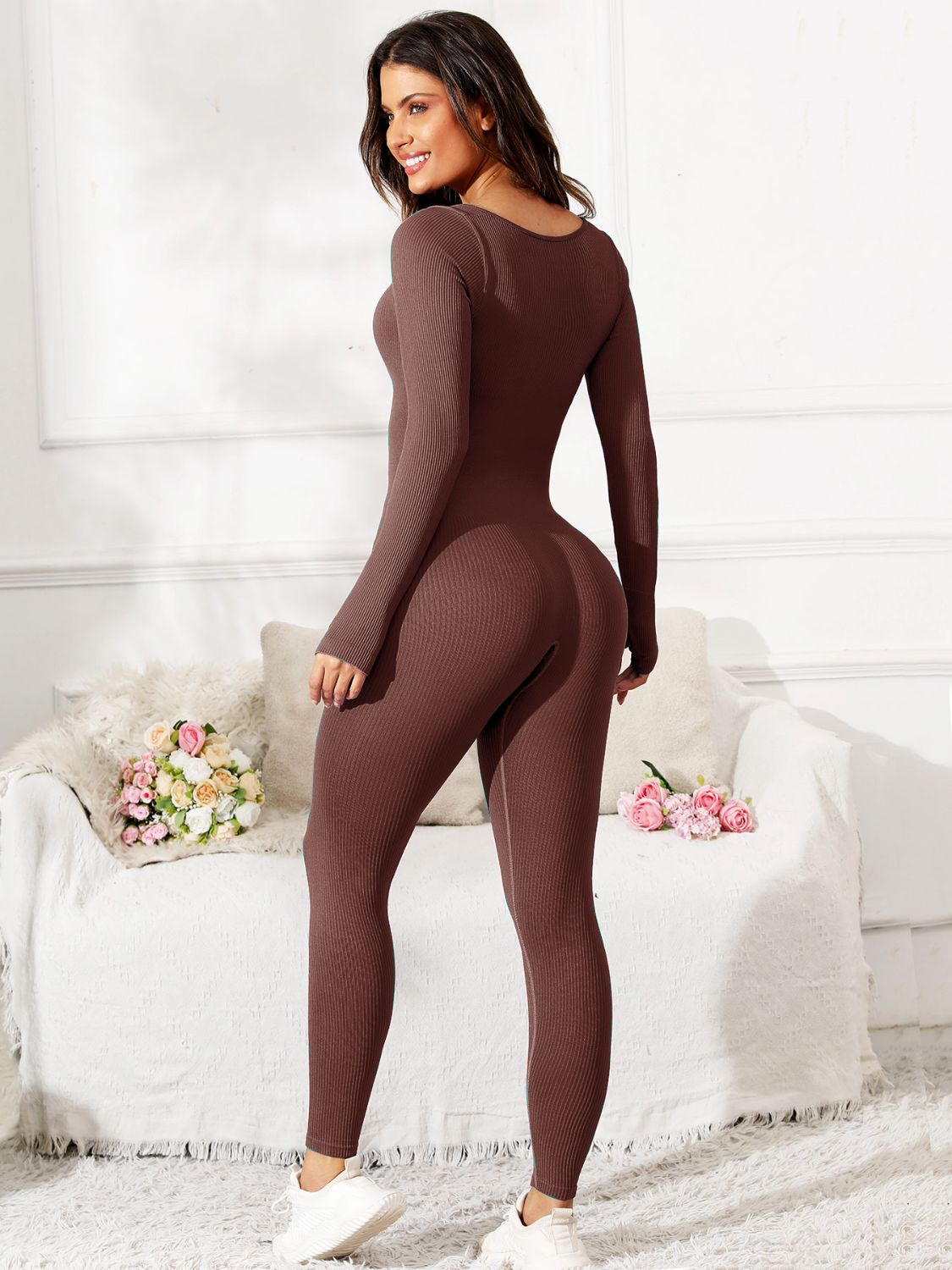 Baddie Long Sleeve Active Jumpsuit