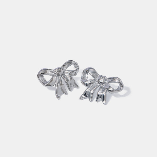 Silver Bow Earrings