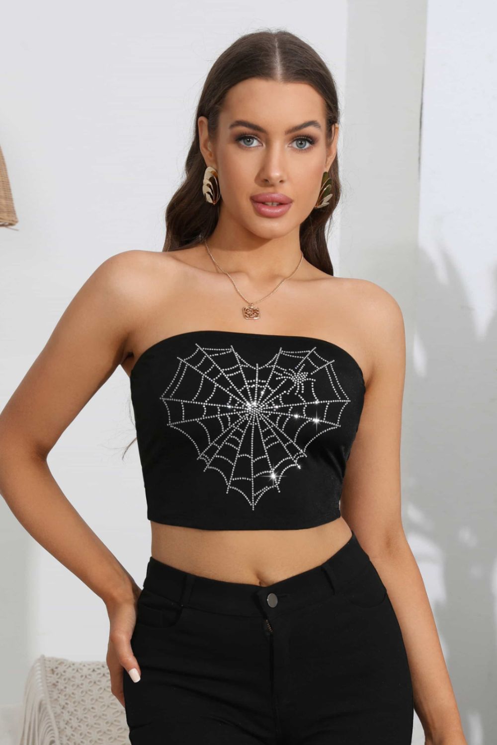 Webbed Heart Tube Top