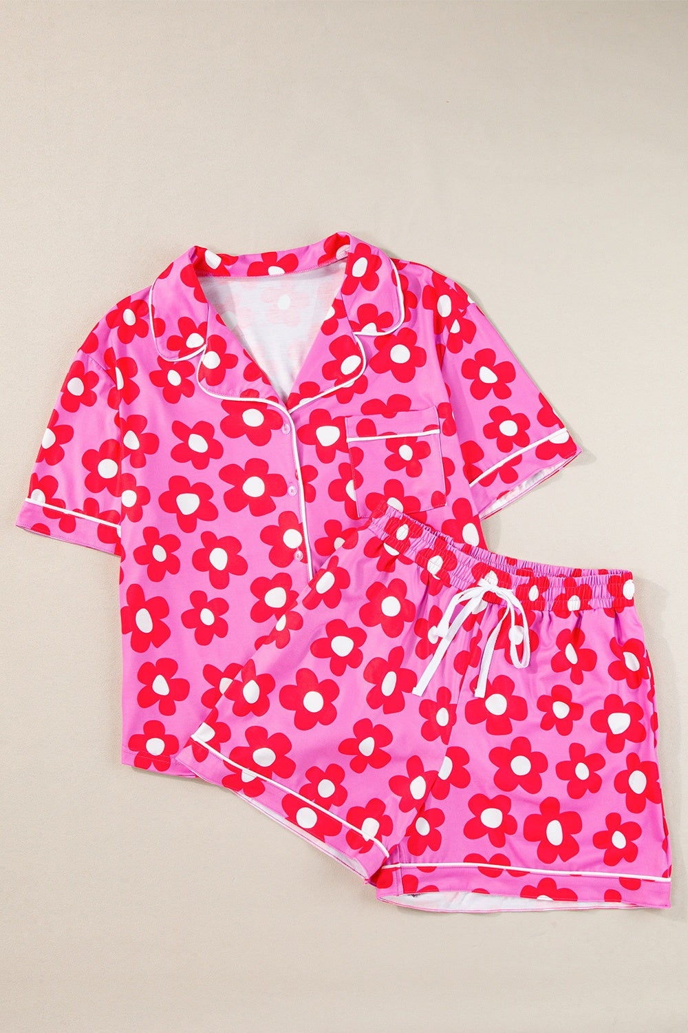 Super Smooth Flower Top and Shorts PJ Set