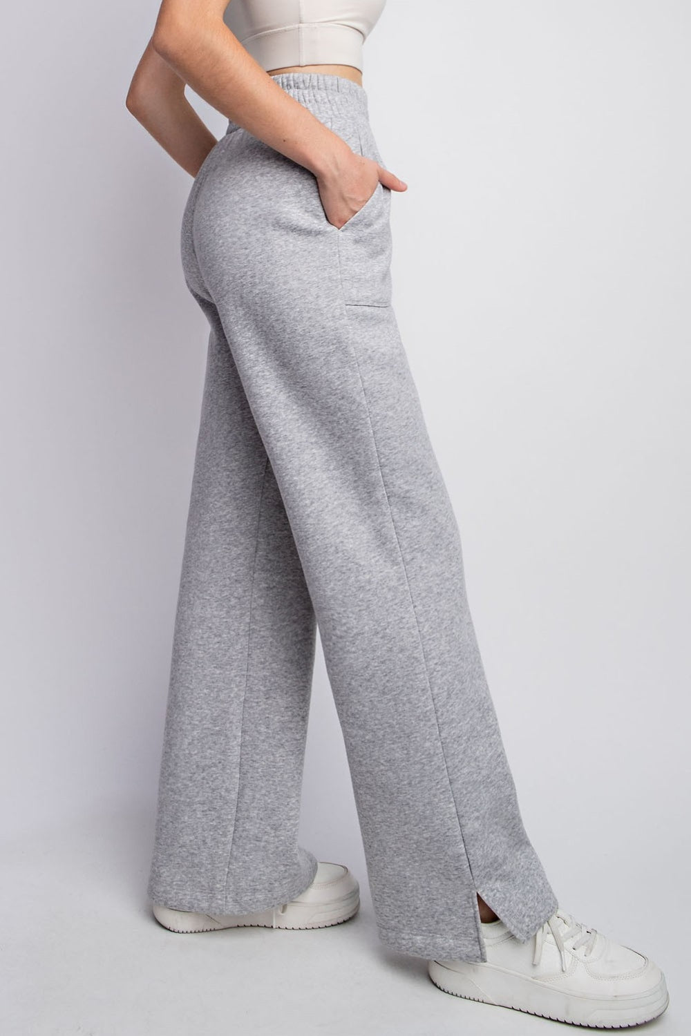 Straight Leg Slit Sweatpants