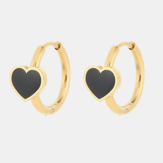 Voided Heart Mini Hoop Earrings