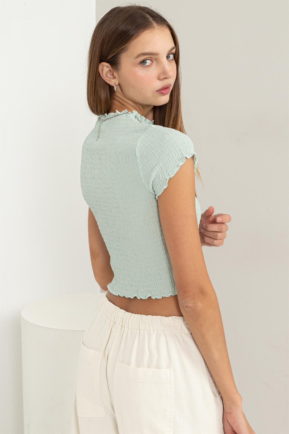 Mint Lettuce Crop Top