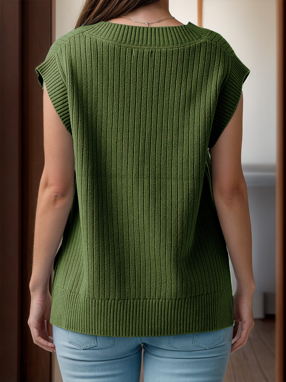 V-Neck Knit Vest