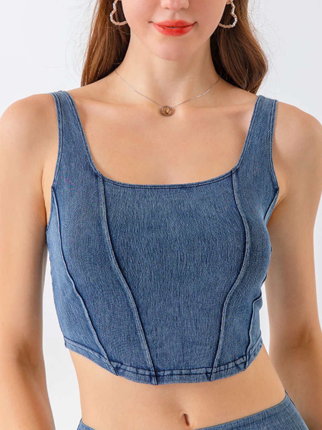 Cropped Denim Tank