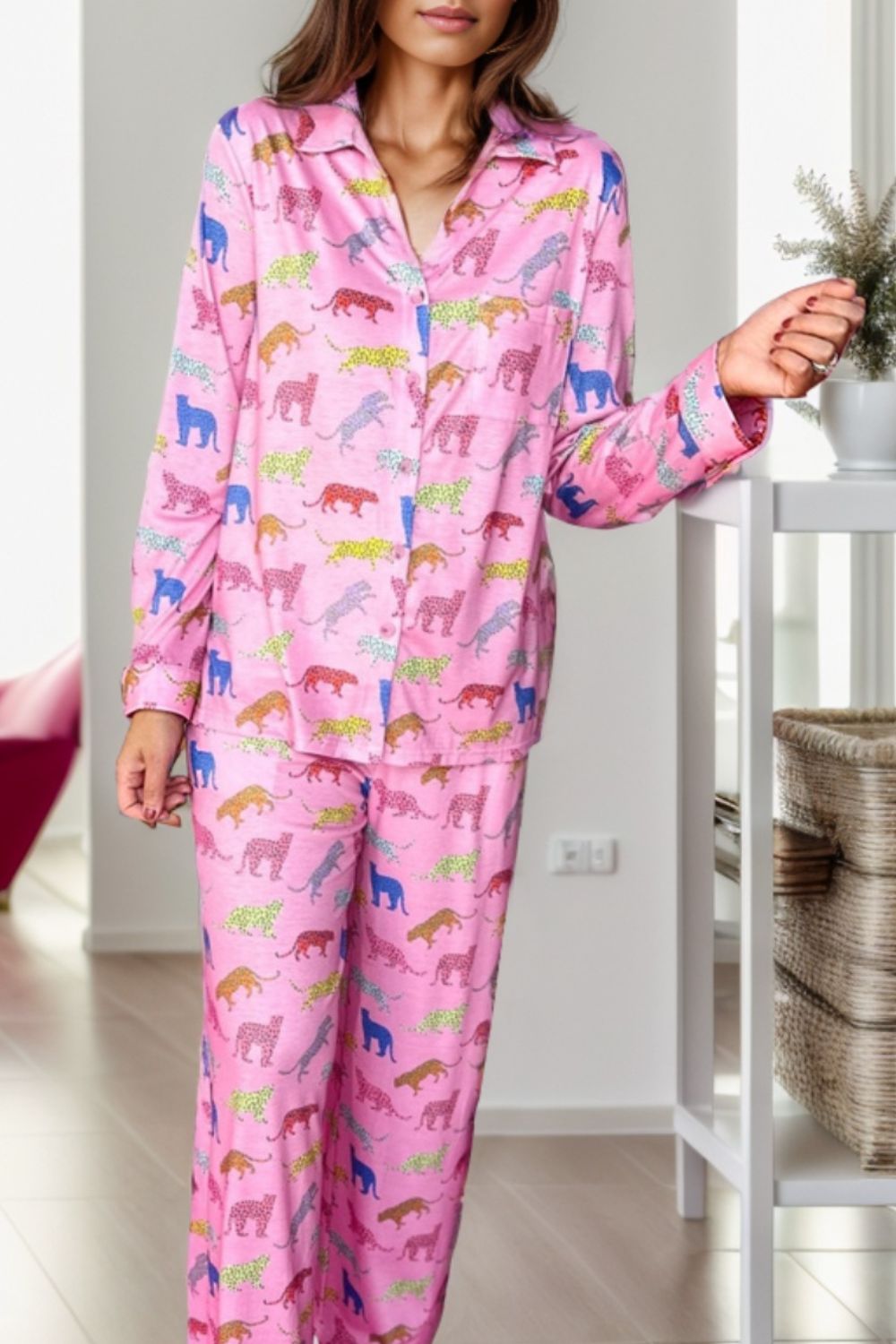 Crazy Animal Top and Pants PJ Set