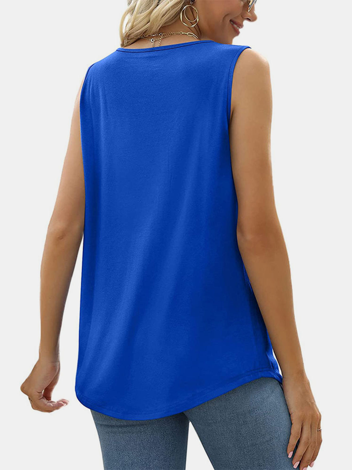 Pleated Square Neck Tank