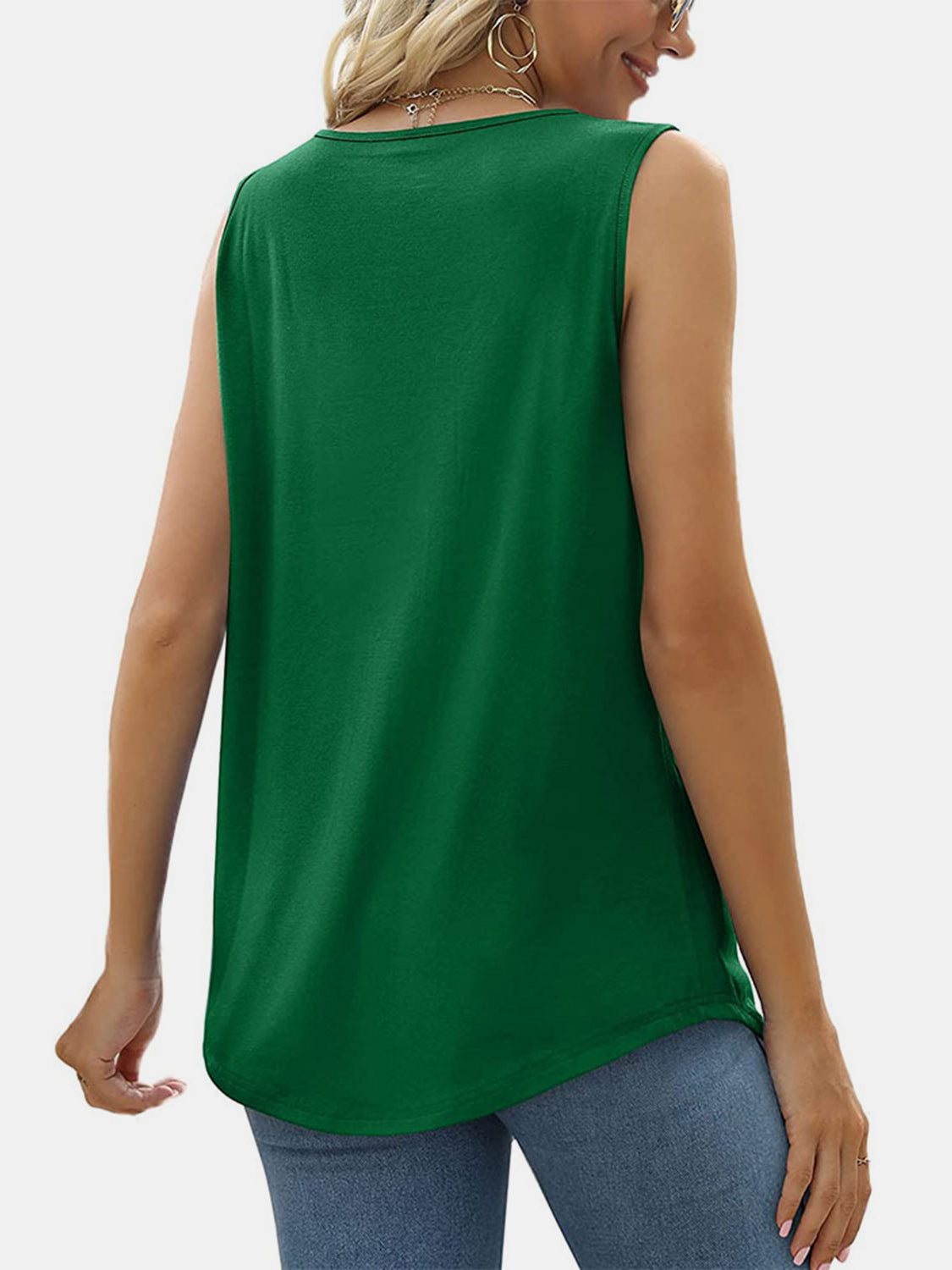 Pleated Square Neck Tank