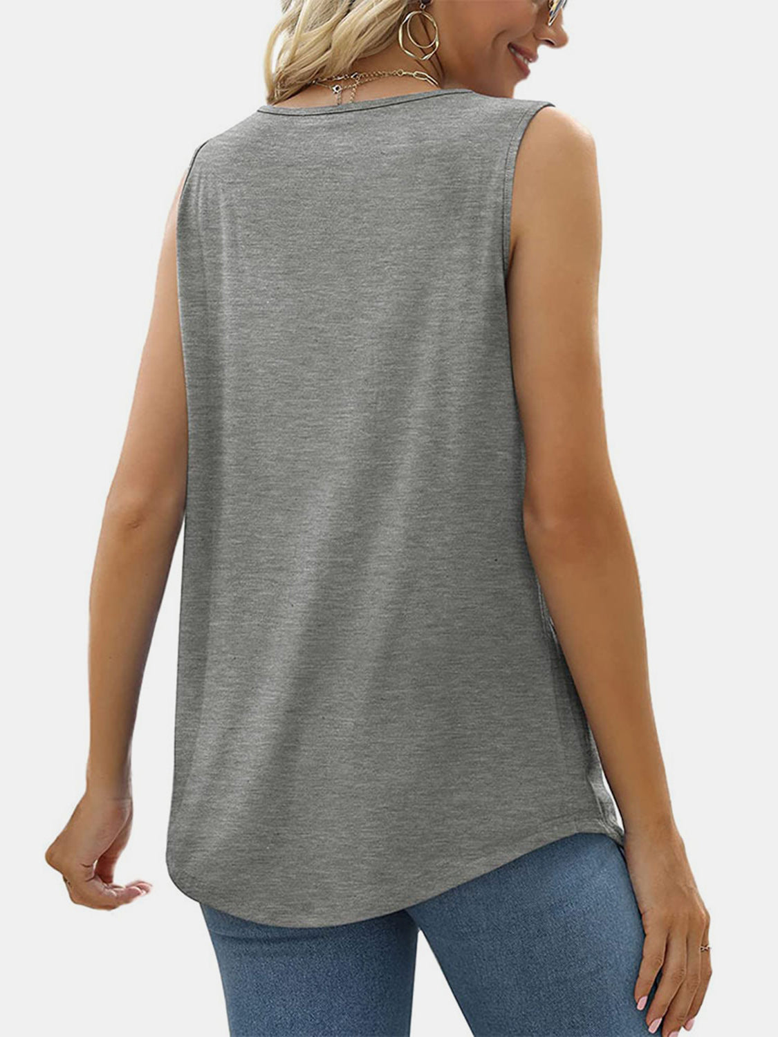 Pleated Square Neck Tank