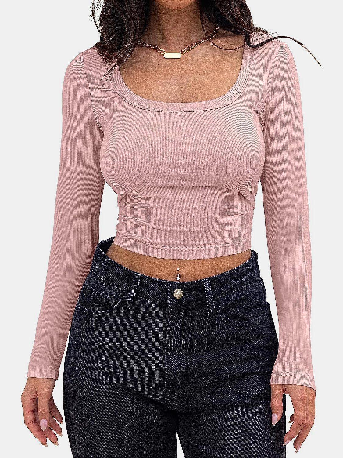 Scoop Neck Long Sleeve