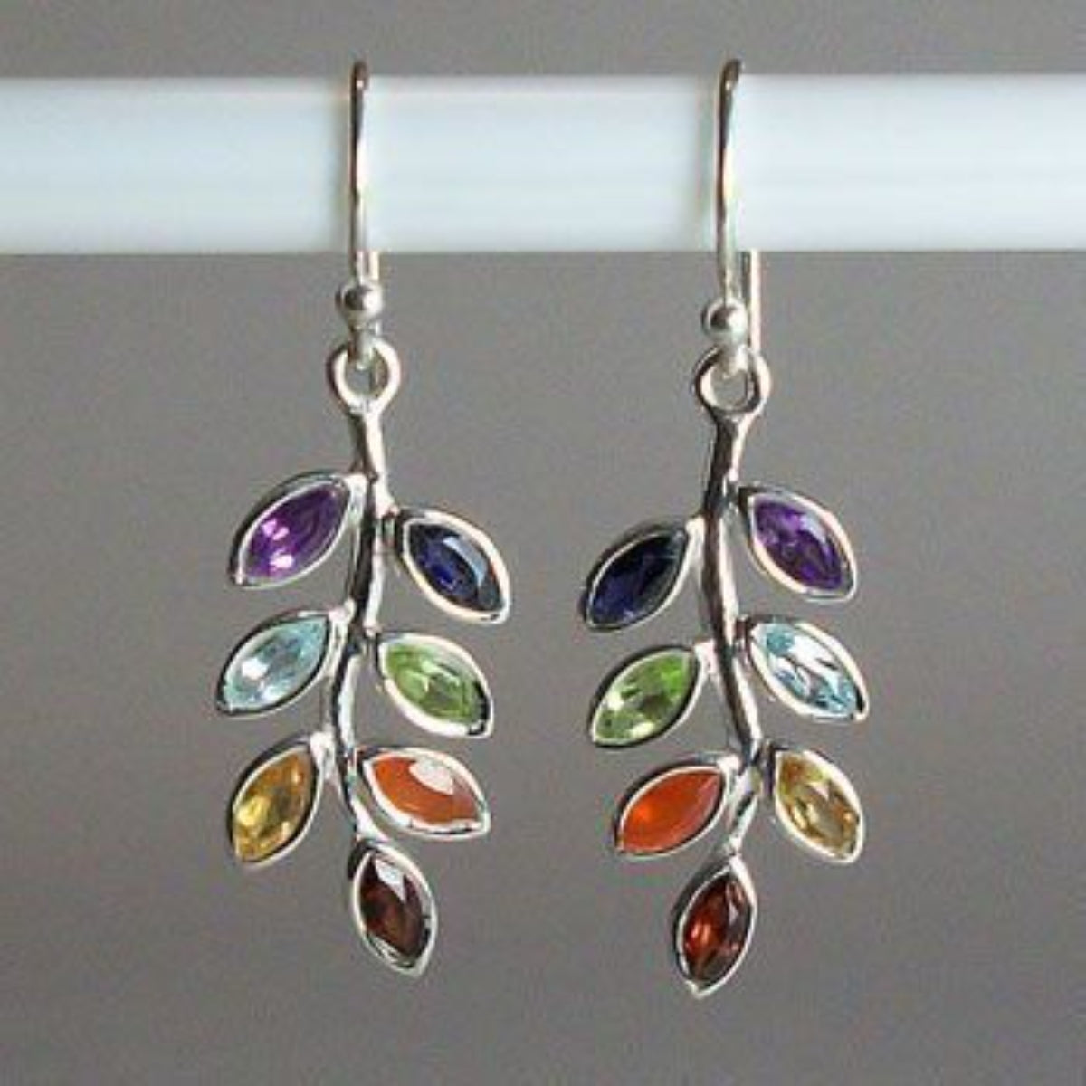 Stained Glass Leaf Earrings