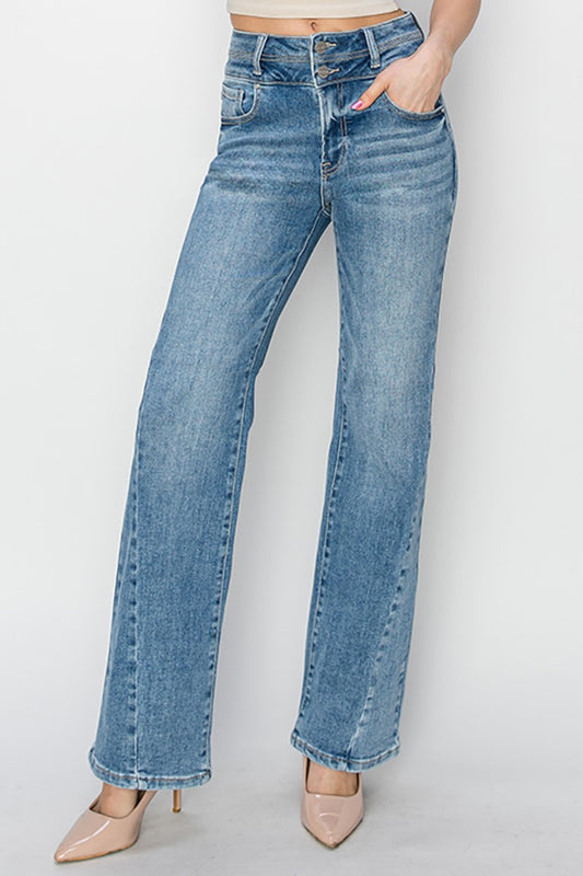 High Rise Straight Cut Jeans