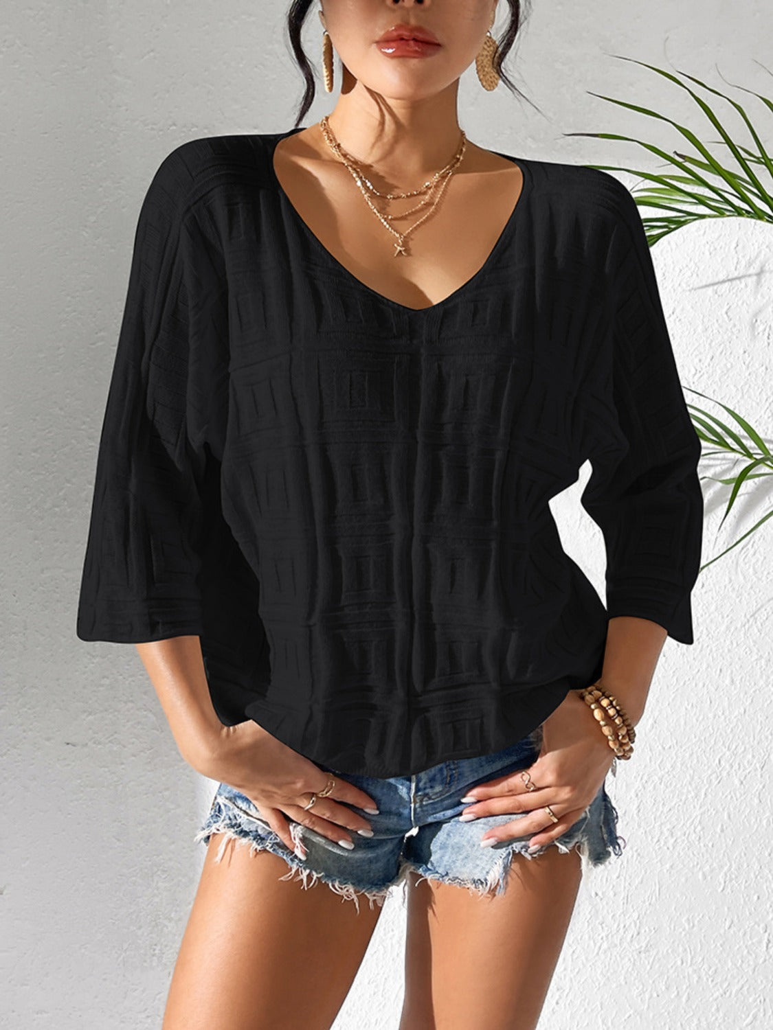 Iconic Three-Quarter Sleeve Knit Top