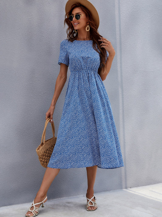 Casual Short Sleeve Midi Dress