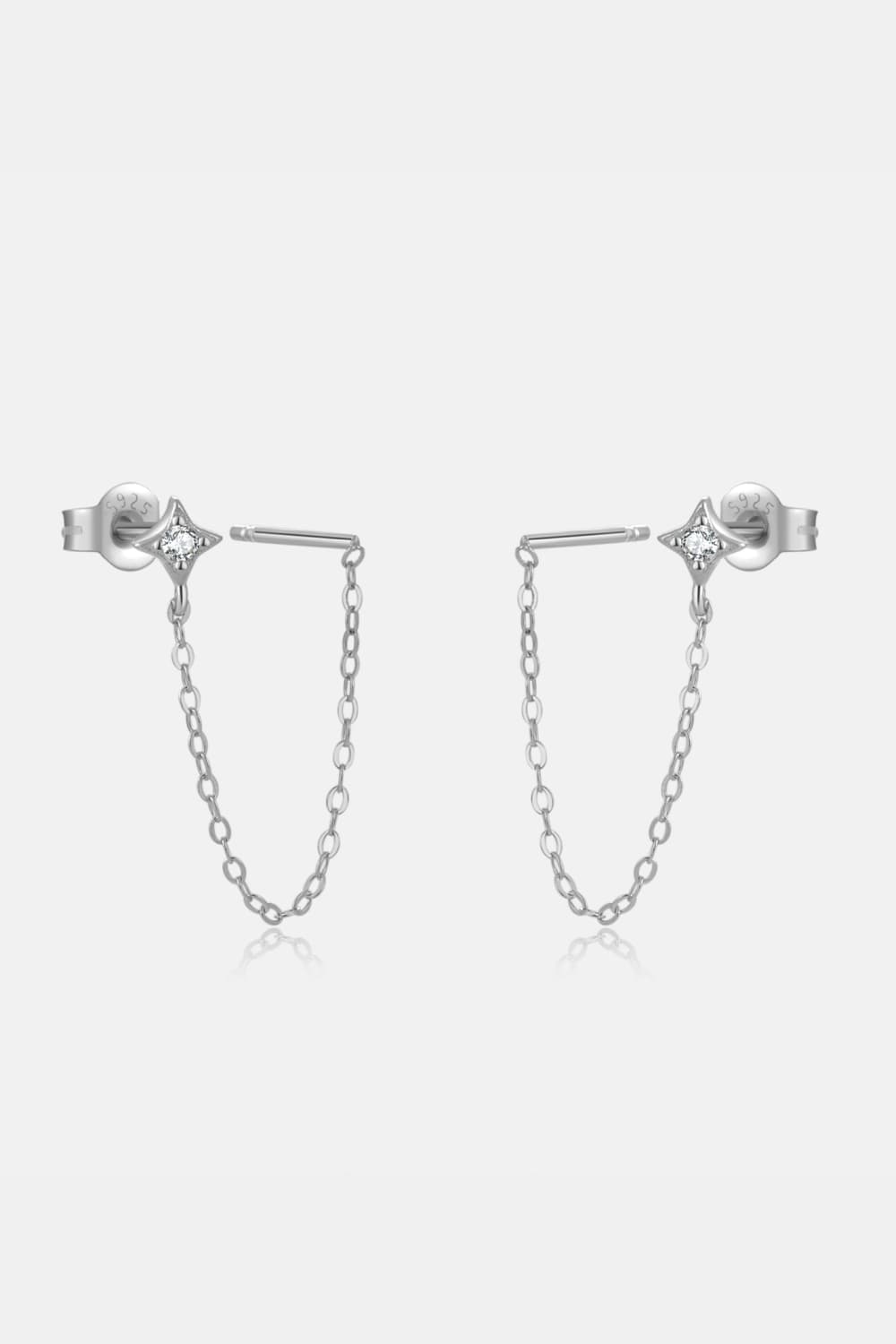 Shooting Star Chain Stud Earrings