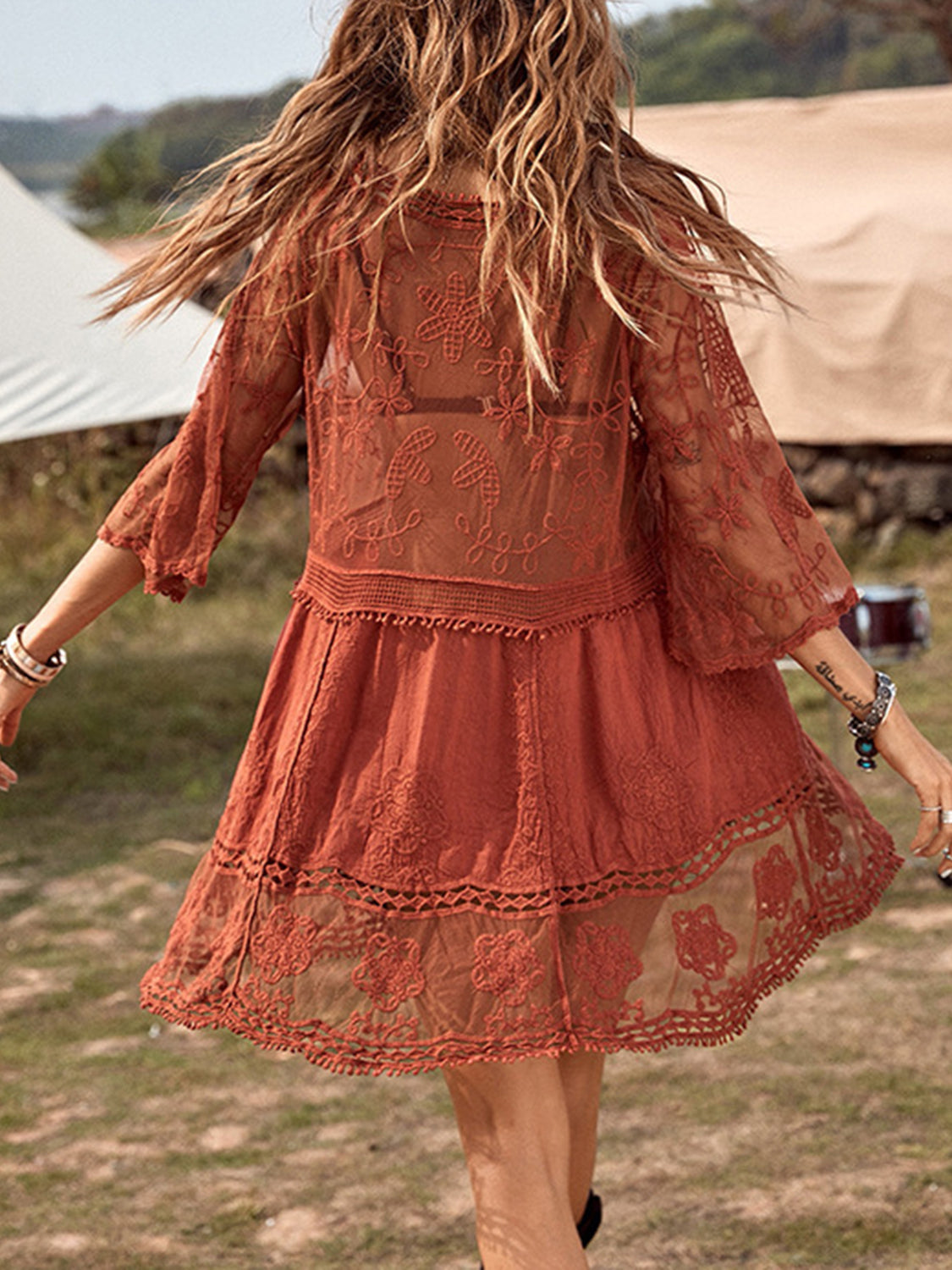 Lace Detail Cover-Up Dress