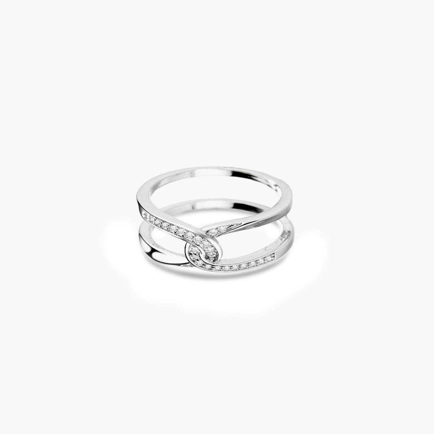 Entwined Double-layered Silver Ring