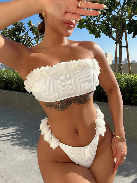 Adorable Applique Tie Back Two-Piece Bikini Set