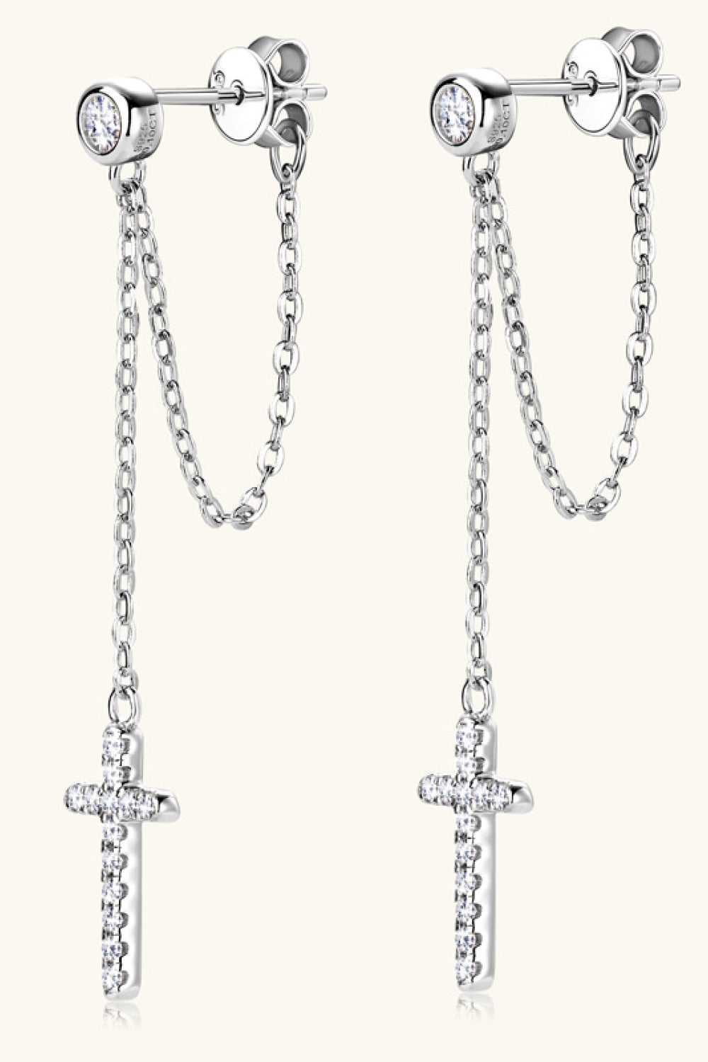 Cross Chain Earrings