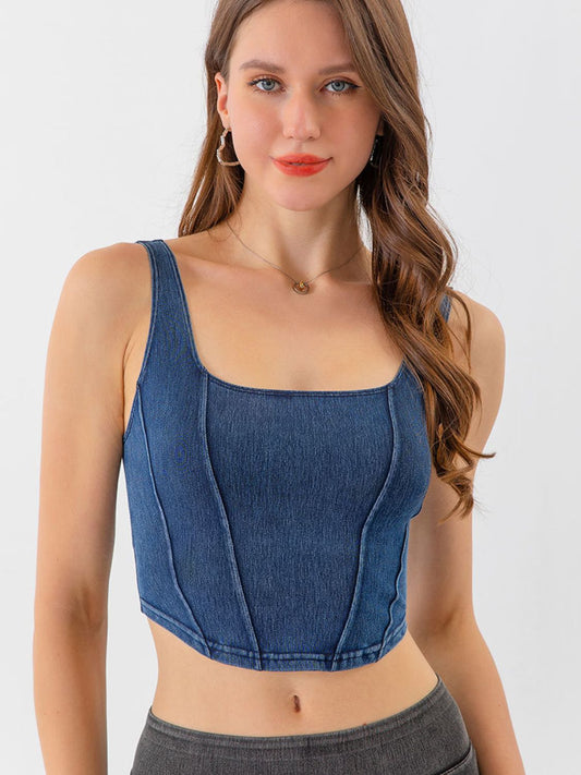 Cropped Denim Tank