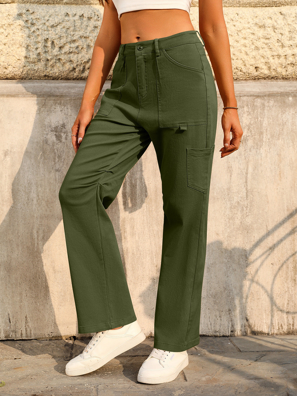 Mid-Rise Cargo Pants