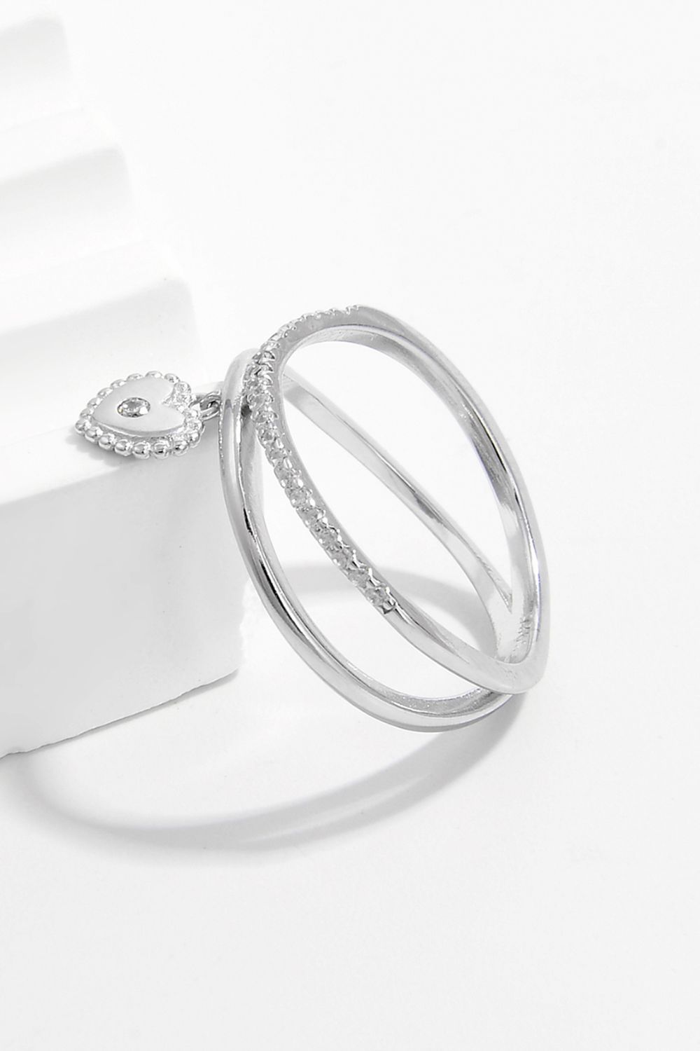 My Heart is Yours Platinum-plated Charm Ring