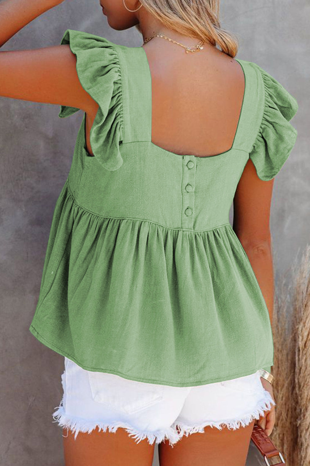 Ruffled Square Neck Blouse