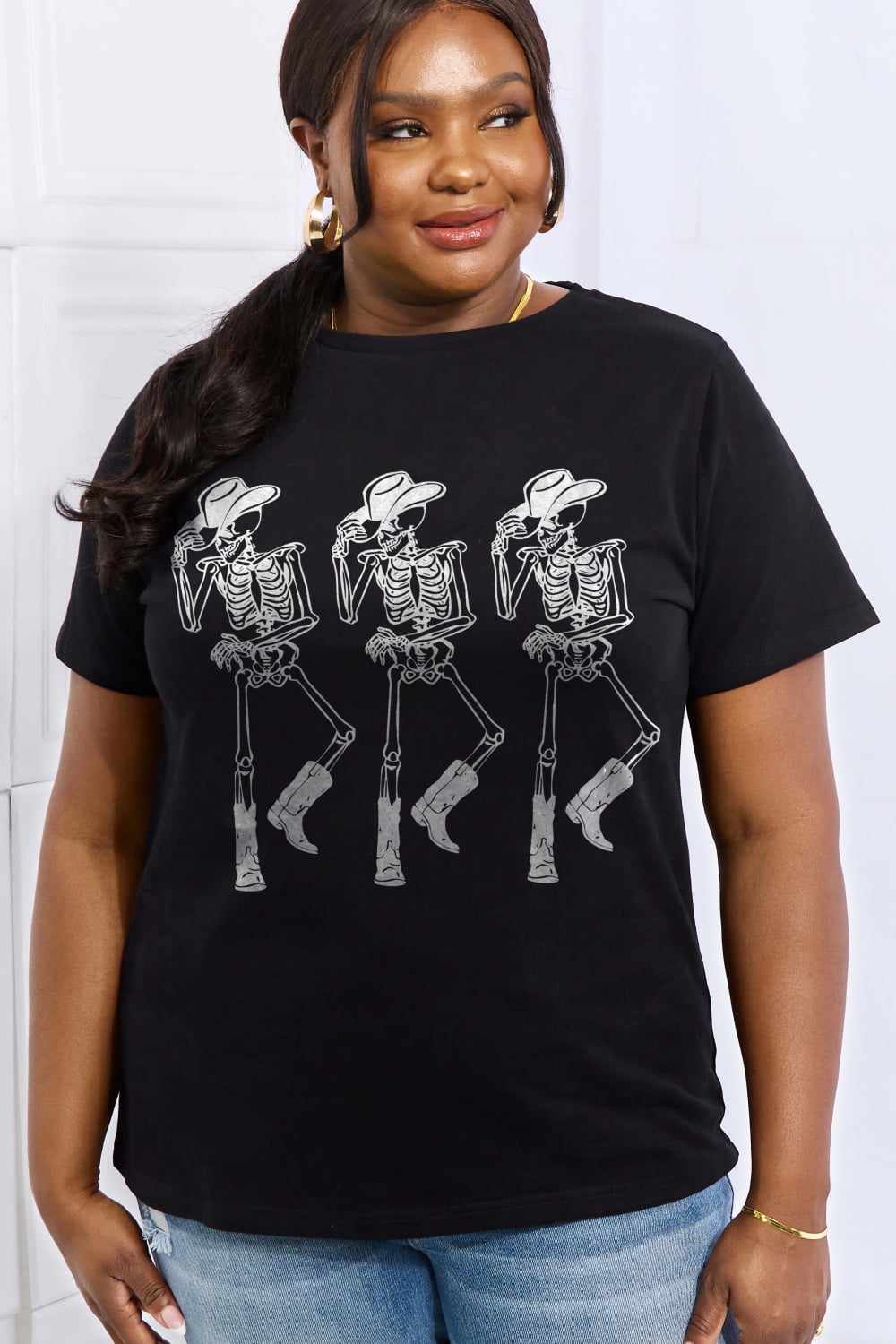 Triple Threat Skeletons Graphic Cotton Tee