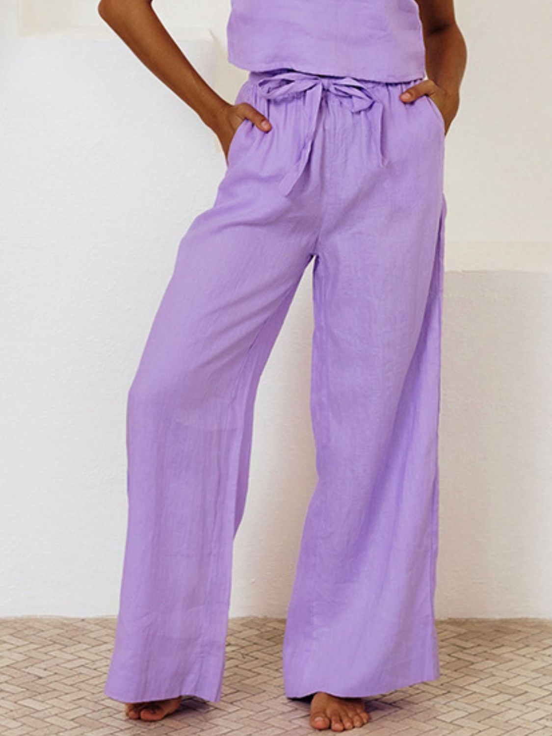 Square Neck Cotton Top and Pants Set