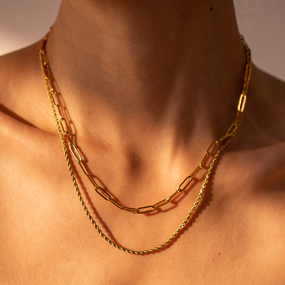 Double Chained Layered Necklace