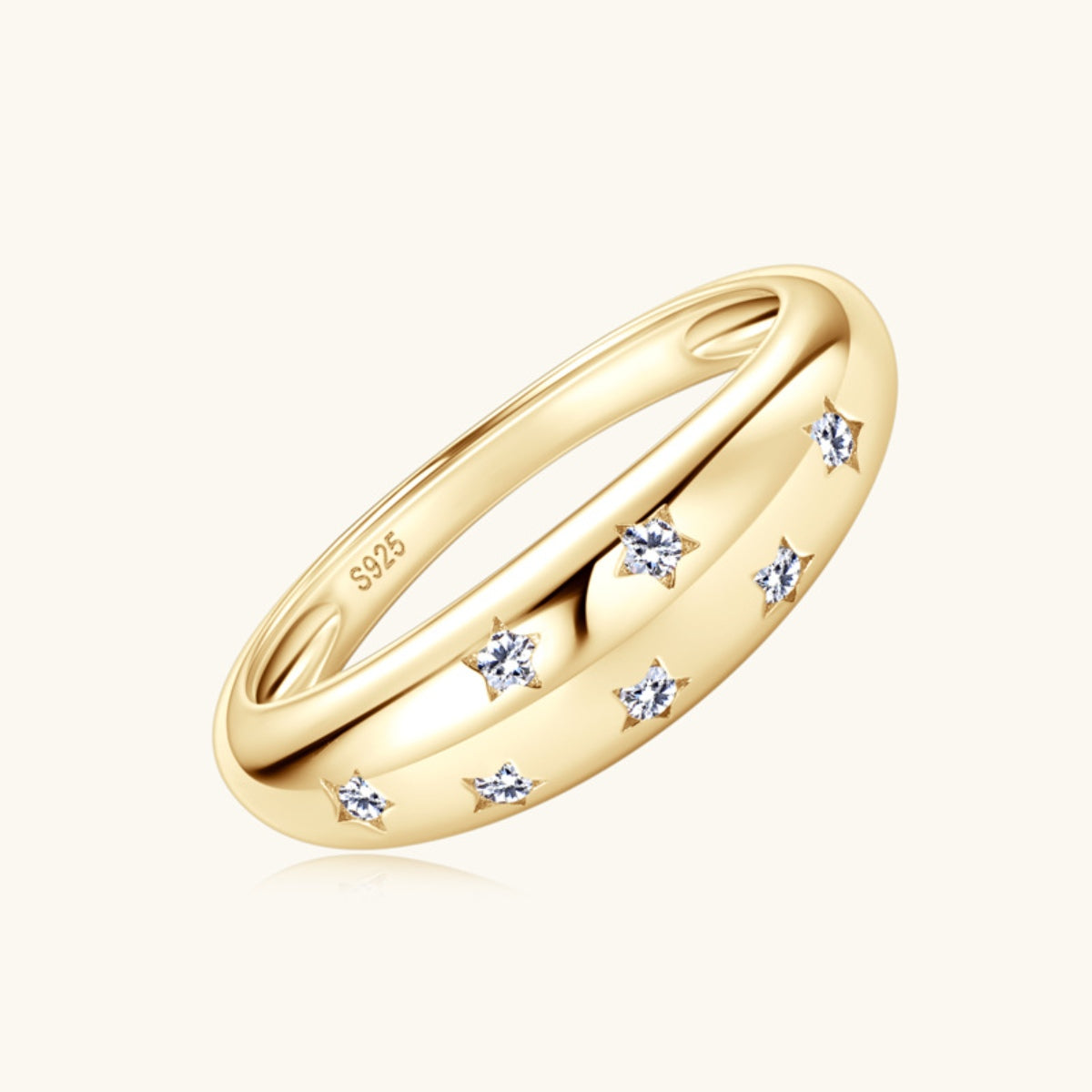 Inlaid Moissanite in the Stars Ring