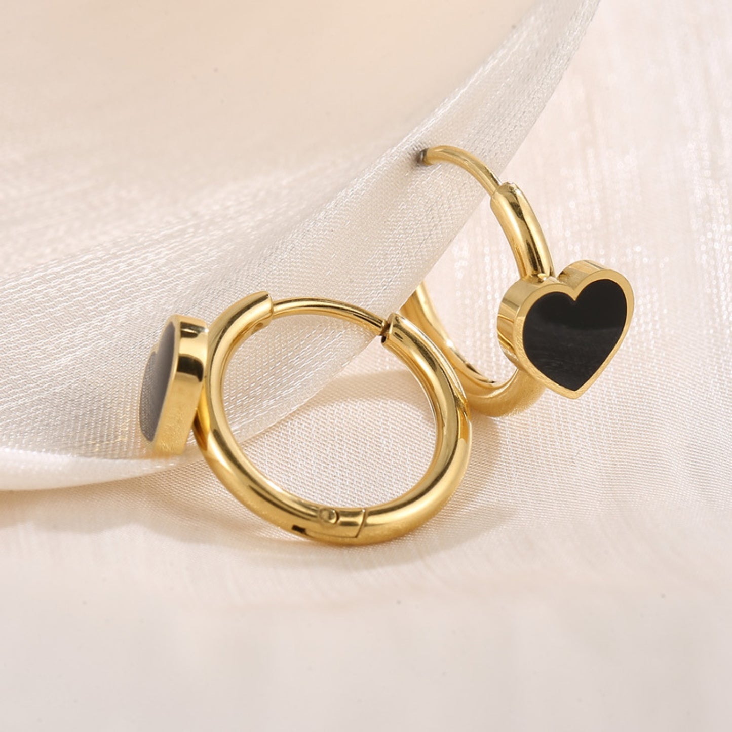 Voided Heart Mini Hoop Earrings