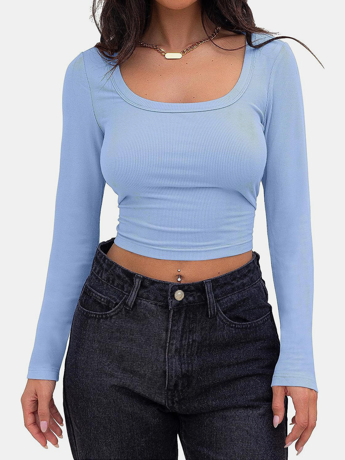 Scoop Neck Long Sleeve