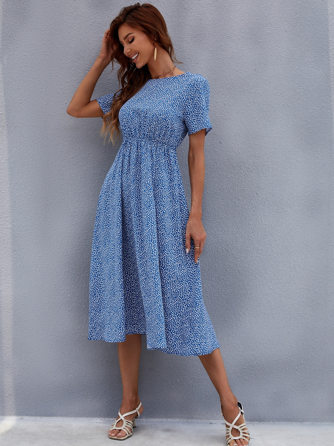 Casual Short Sleeve Midi Dress