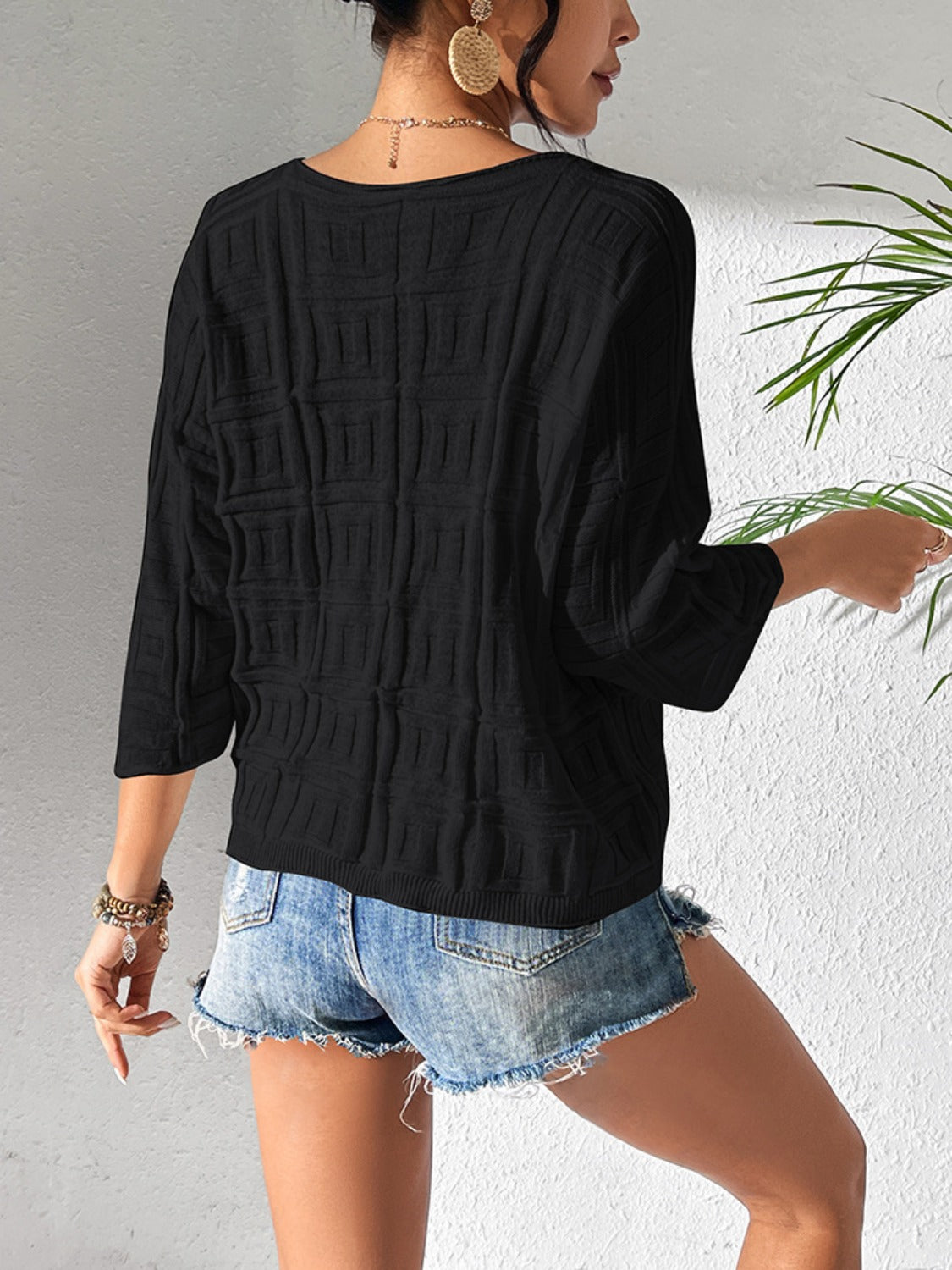 Iconic Three-Quarter Sleeve Knit Top