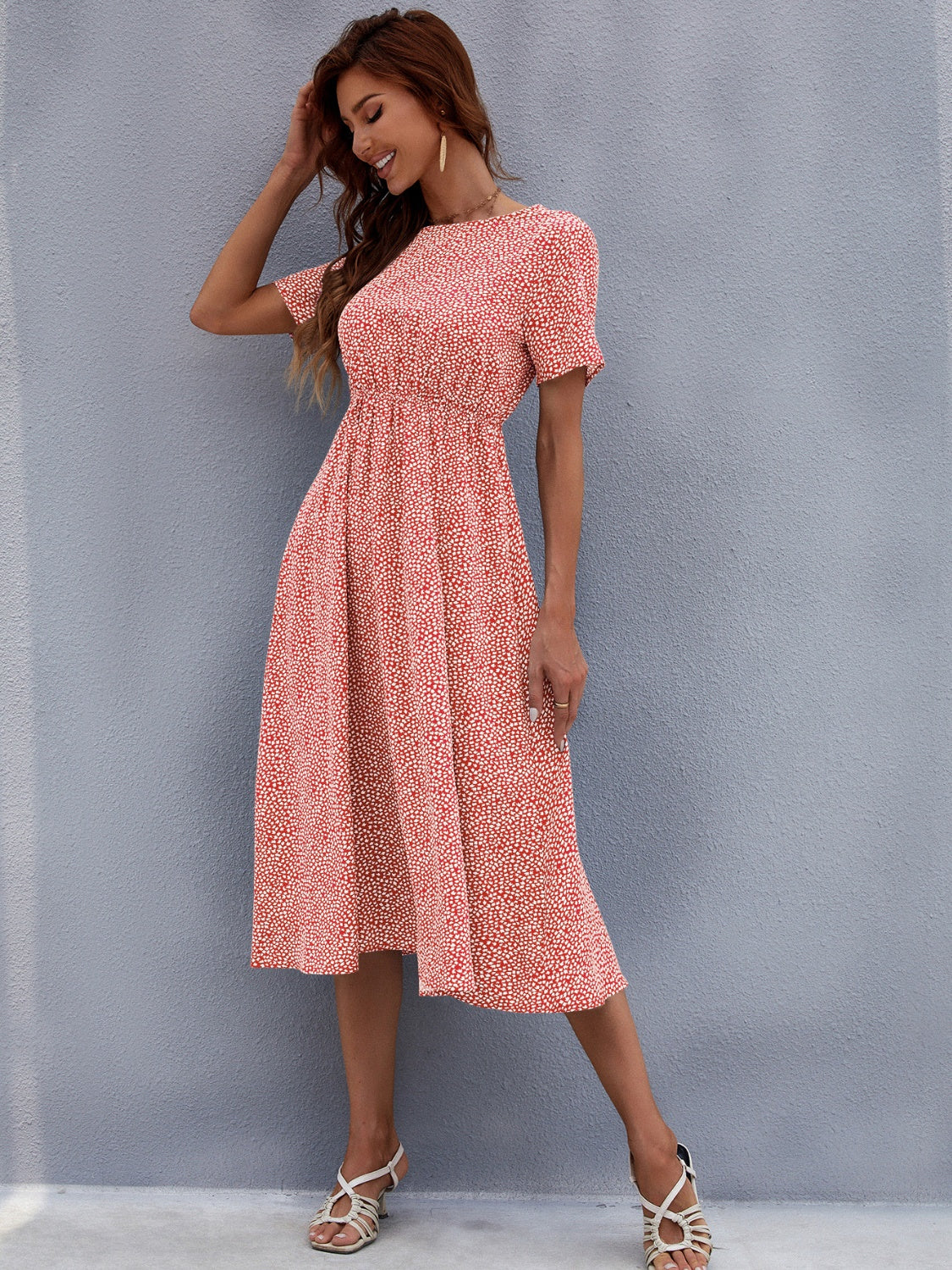 Casual Short Sleeve Midi Dress