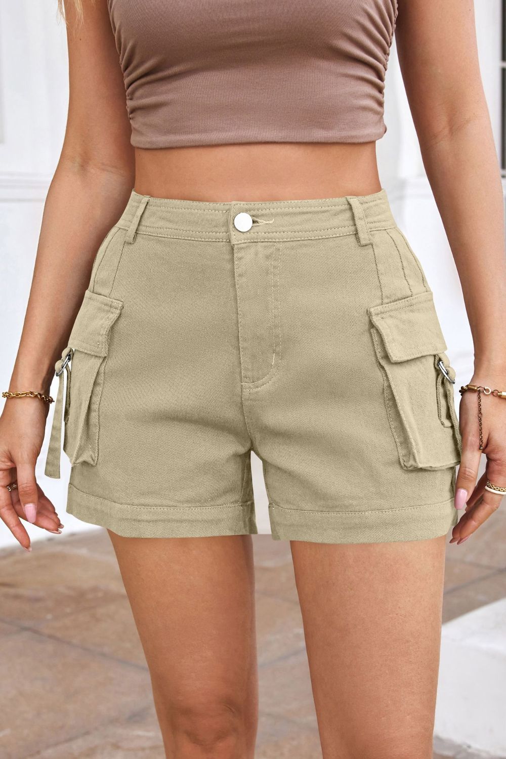 High Waisted Adorable Cargo Shorts