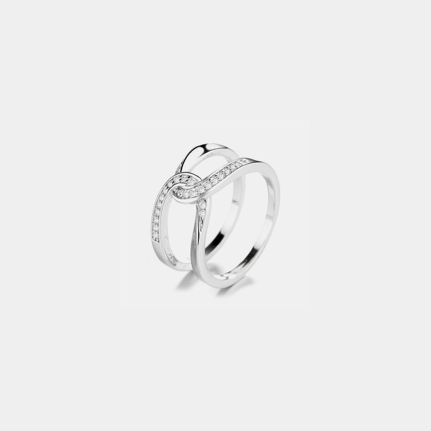 Entwined Double-layered Silver Ring