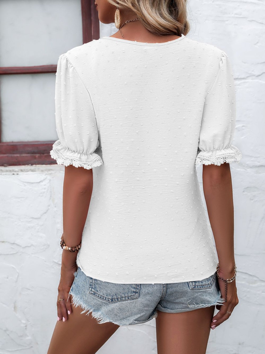 V-Neck Flounce Blouse