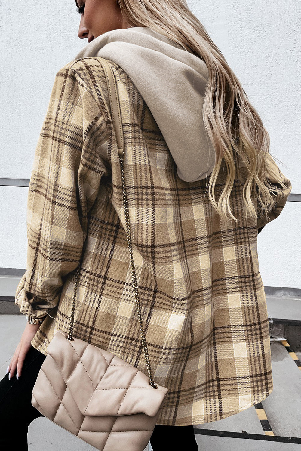 Casual Plaid Hooded Jacket