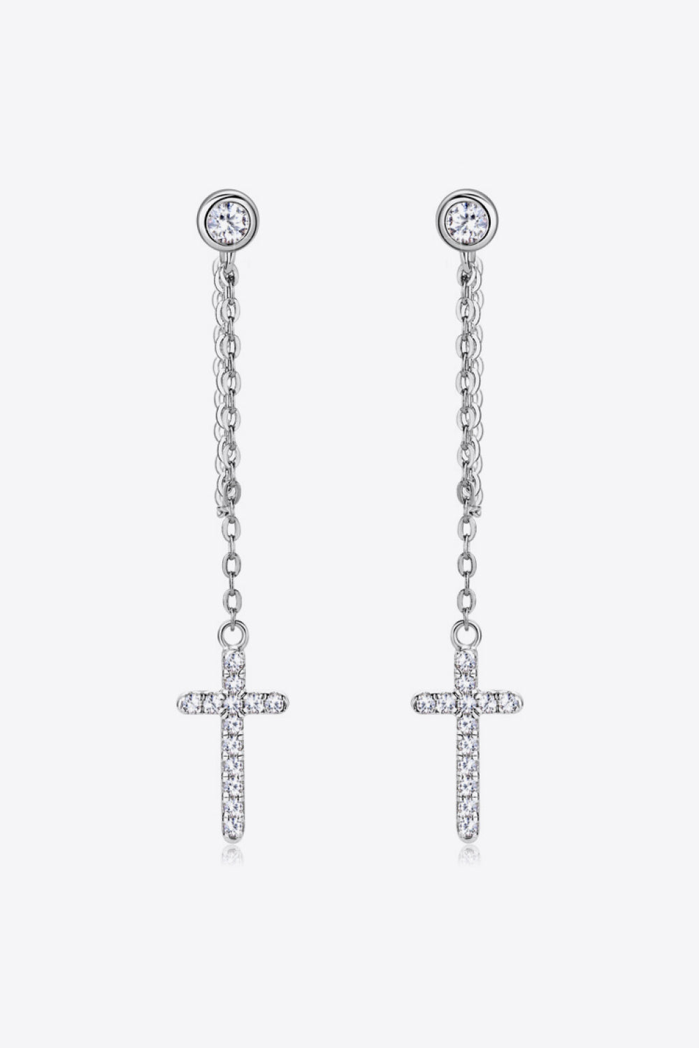 Cross Chain Earrings